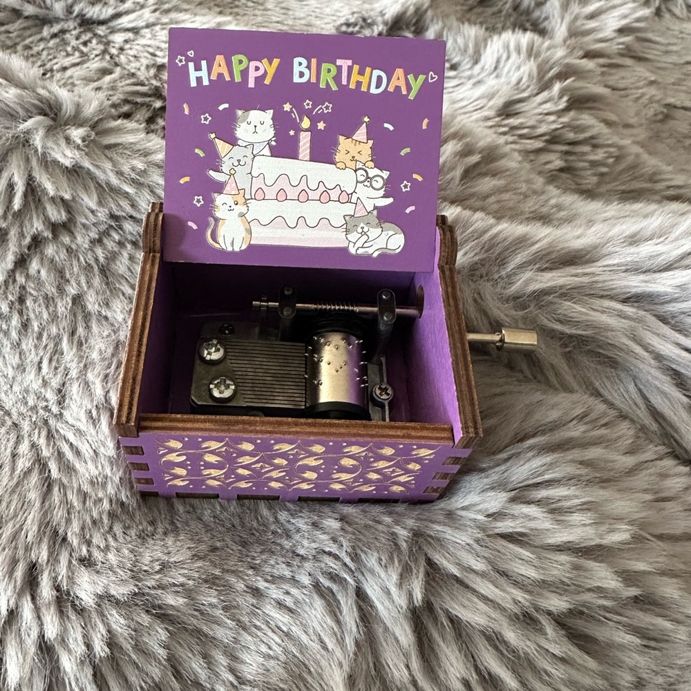 Purple Happy Birthday Music Box